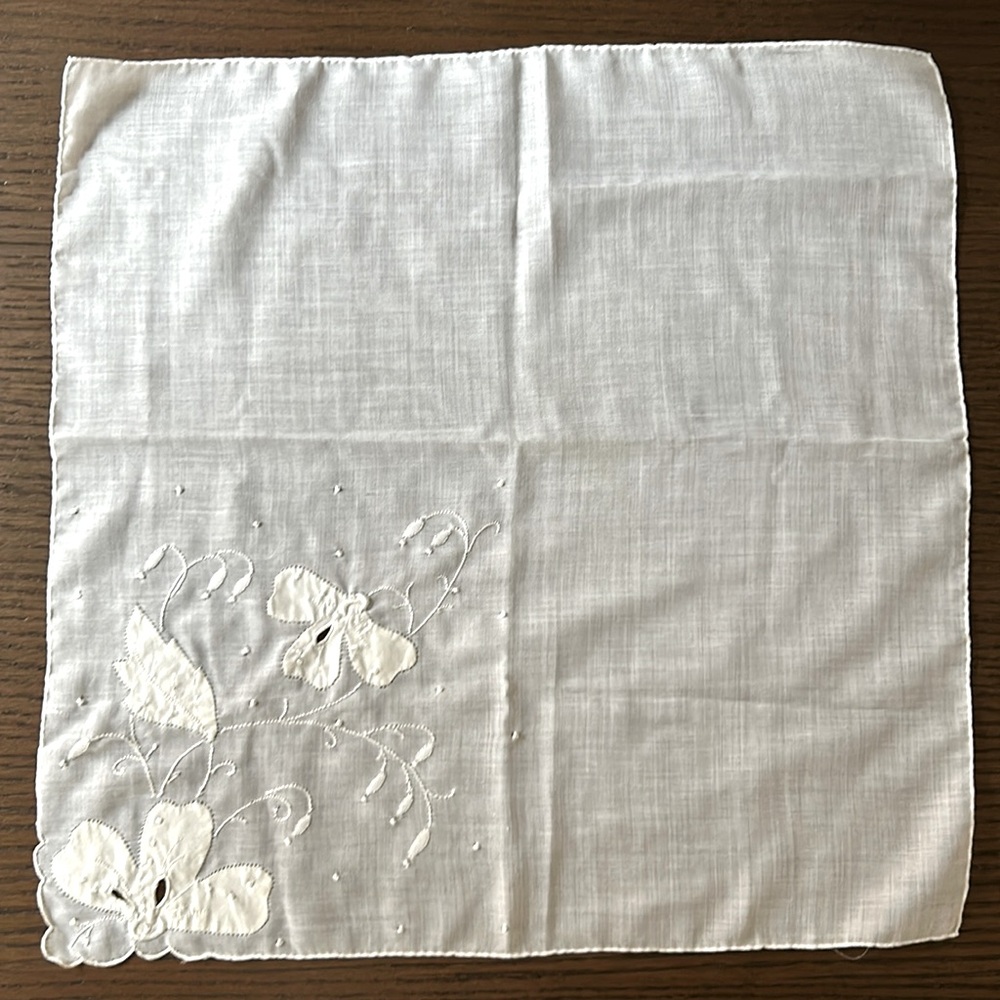 White decorative hanky